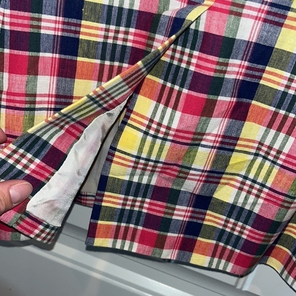 RALPH Ralph Lauren colorful cotton plaid button blazer preppy country club sz 6 - Picture 10 of 12